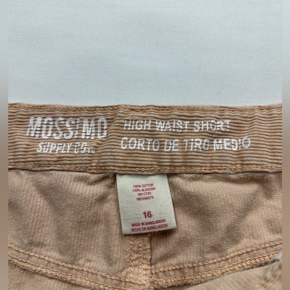 Mossimo tan high waist corduroy shorts. Raw hem. Size 16 - Picture 3 of 7